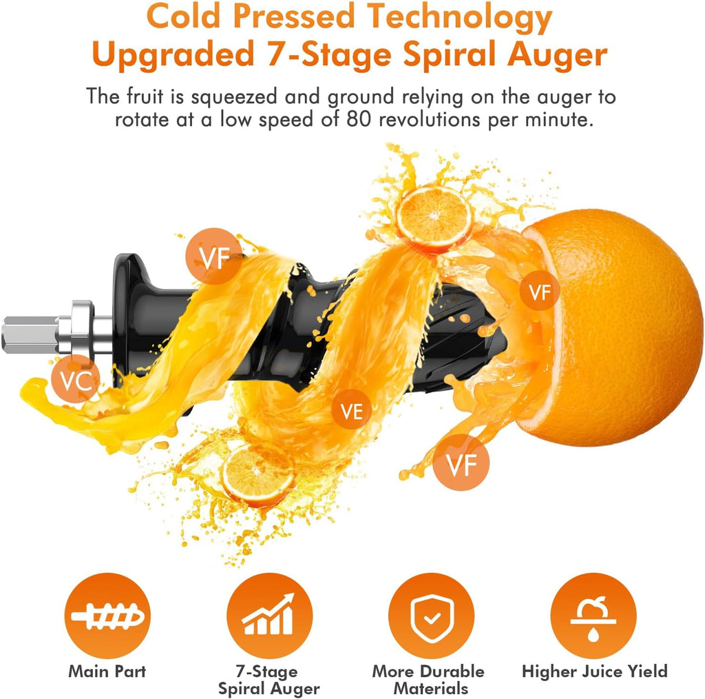 Cold Press Masticating Juicer with Two Speed Modes Y261