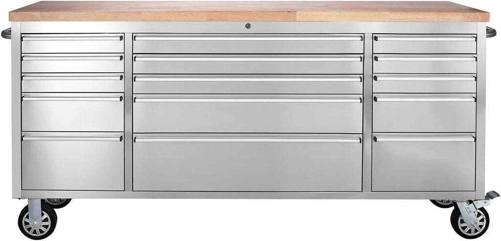 72-inch Stainless Steel Rolling Tool Chest with 15 Drawers K238263