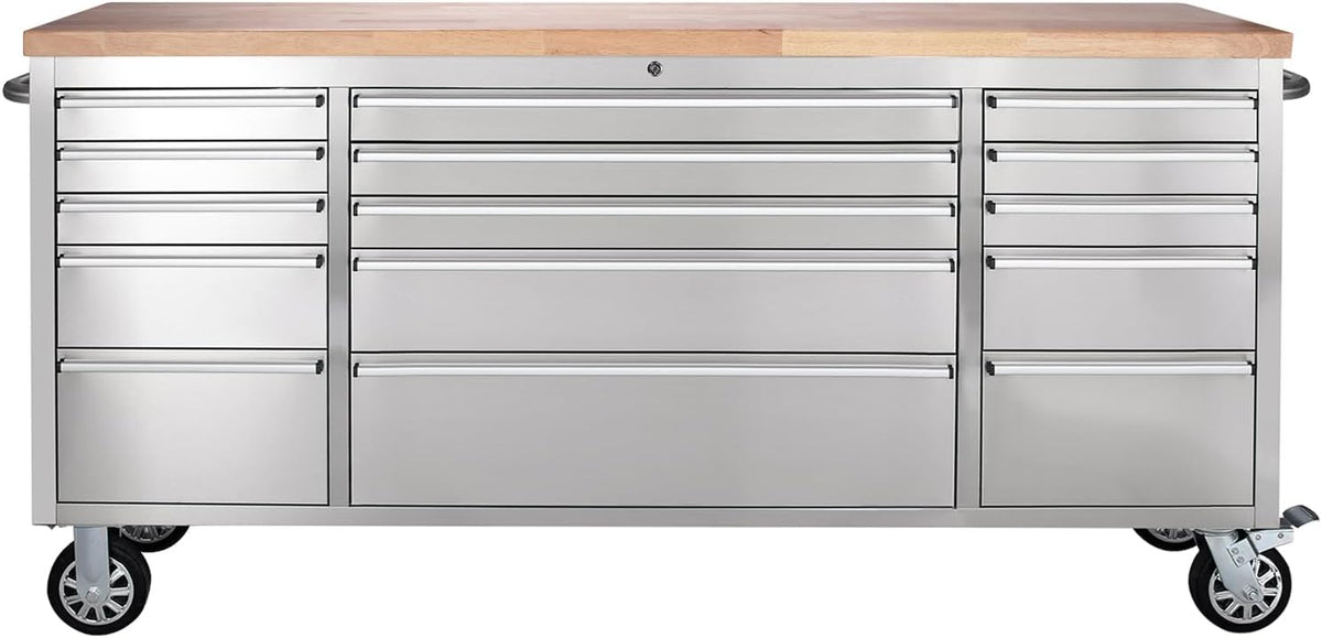 72-inch Stainless Steel Rolling Tool Chest with 15 Drawers K238263