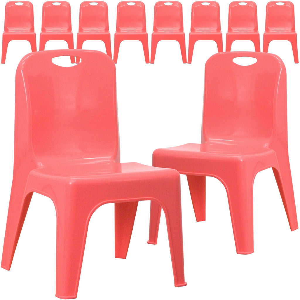 10 Pack Red Plastic Stackable School Chair L23258
