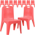 10 Pack Red Plastic Stackable School Chair L23258