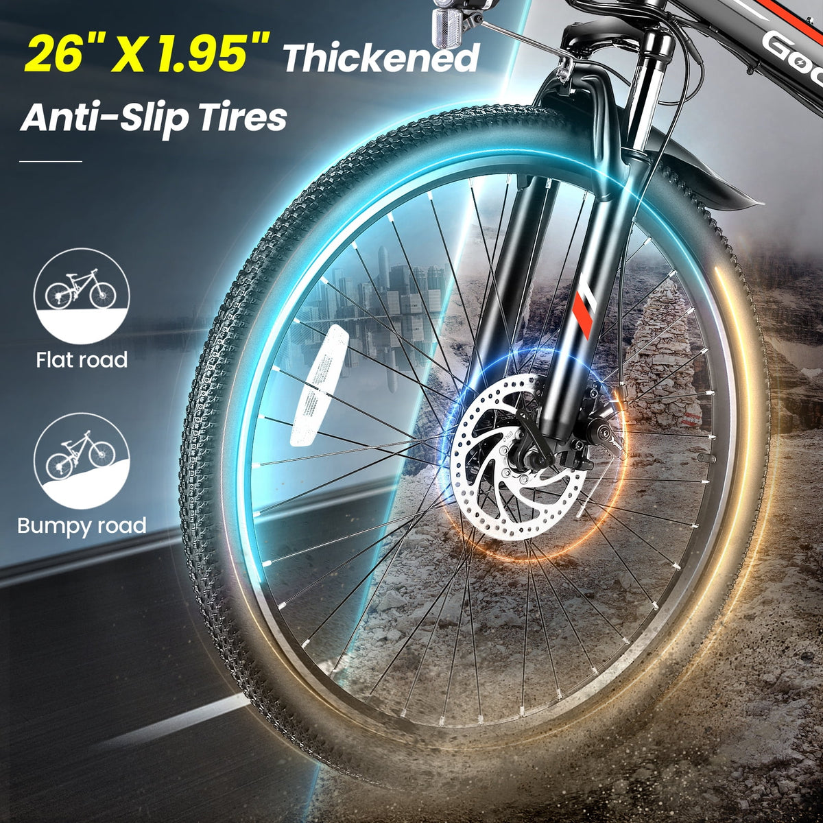500W 26" 48V Full Suspension Folding Electric Bicycle E703