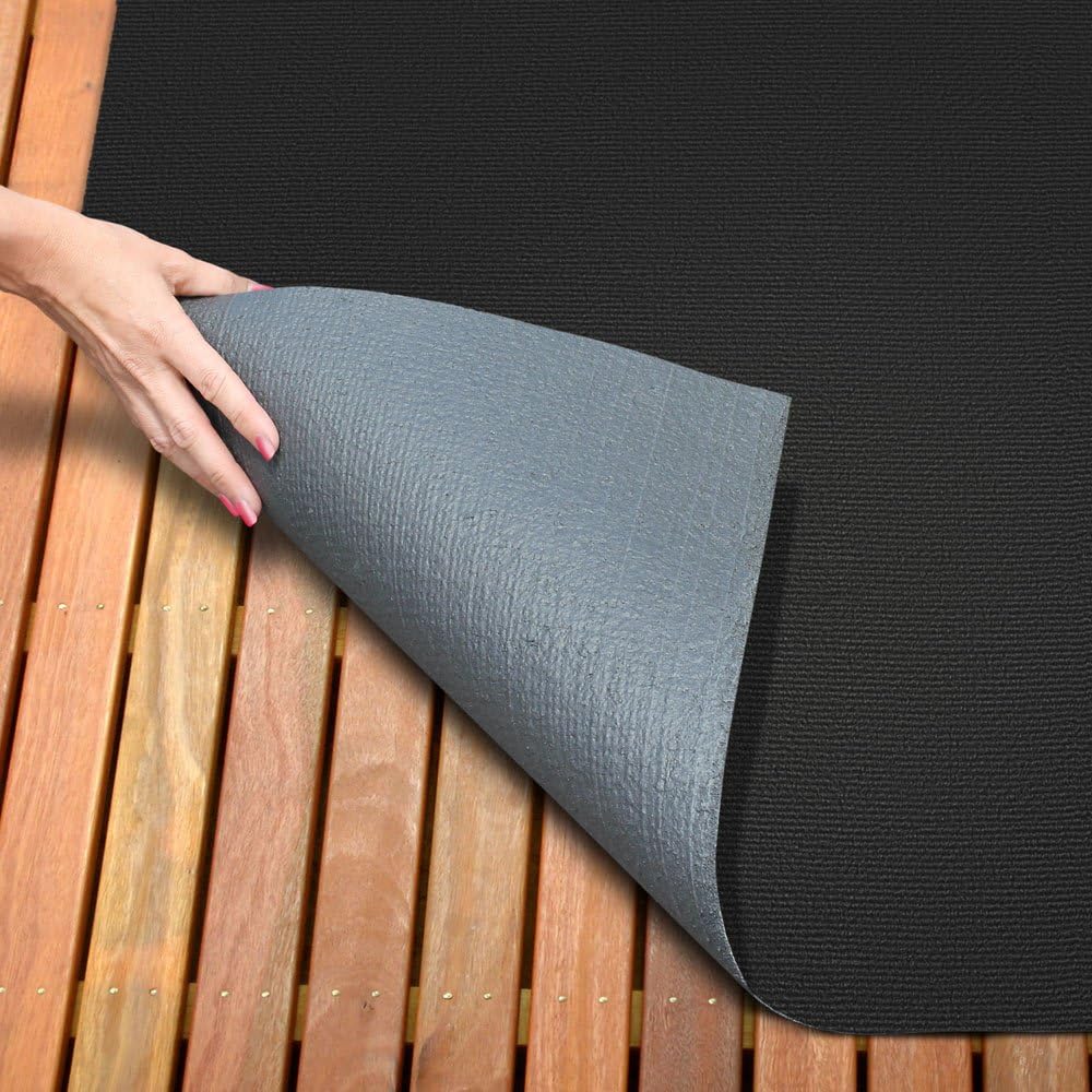 Indoor Outdoor Carpet with Rubber Marine Backing Black 6 Feet x 25 Feet E86613