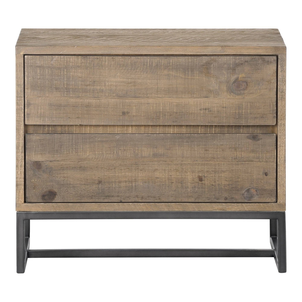 Brown Solid Wood Rustic Nightstand E108065