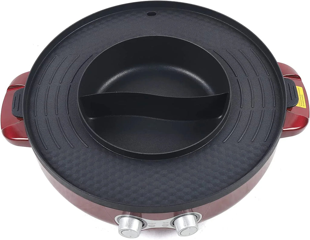 2 in 1 Electric Smokeless BBQ Grill and Hot Pot, 3.6L 2200W C1251