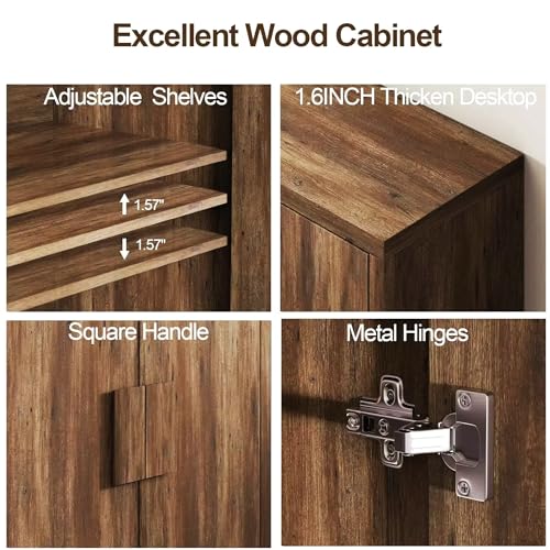 32" Small Buffet Cabinet with Adjustable Shelf E280