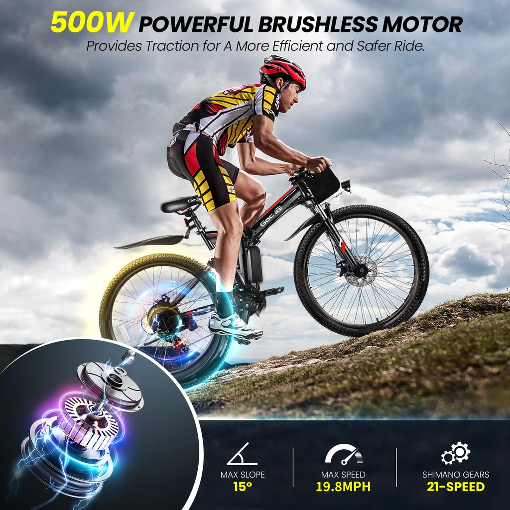 500W 26" 48V Full Suspension Folding Electric Bicycle E703