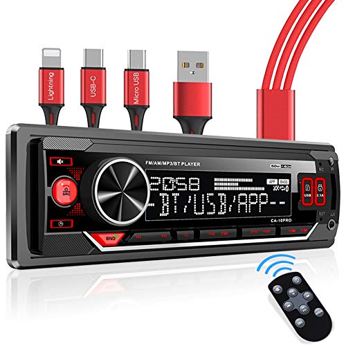 Single Din Bluetooth Car Stereo with Dual USB SD AUX FM AM Radio Receiver C16469