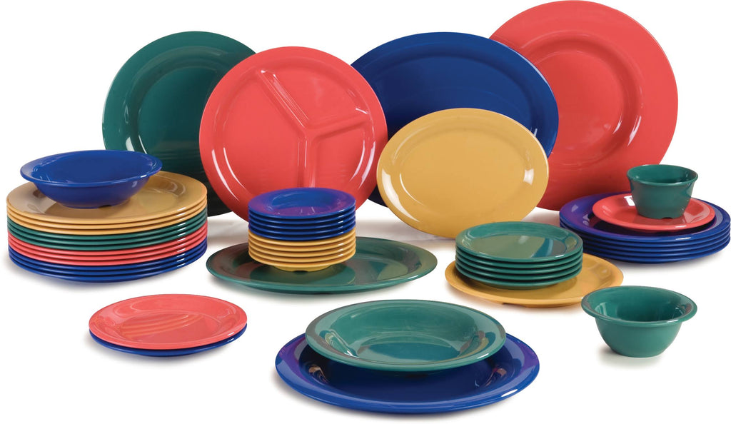 Red Narrow Rim Melamine Pie Plate - 48/Case E15675