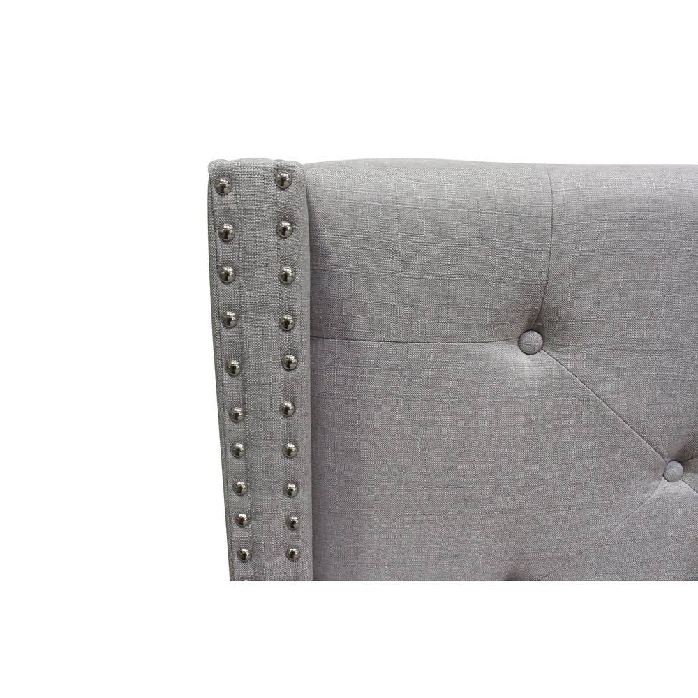 Black Linen Blend Queen Platform Bed C179
