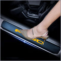 4Pcs Carbon Fiber Car Door Sill Scuff Plate Cover Pink I972432