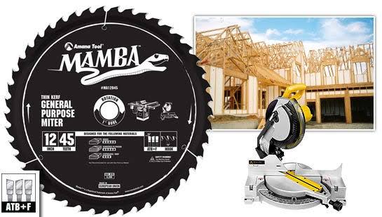 12 inch 45T Carbide Tipped Thin Kerf Miter Saw Blade N5528