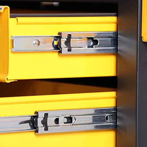 Black Steel Rolling Tool Chest with Lockable Doors J4382