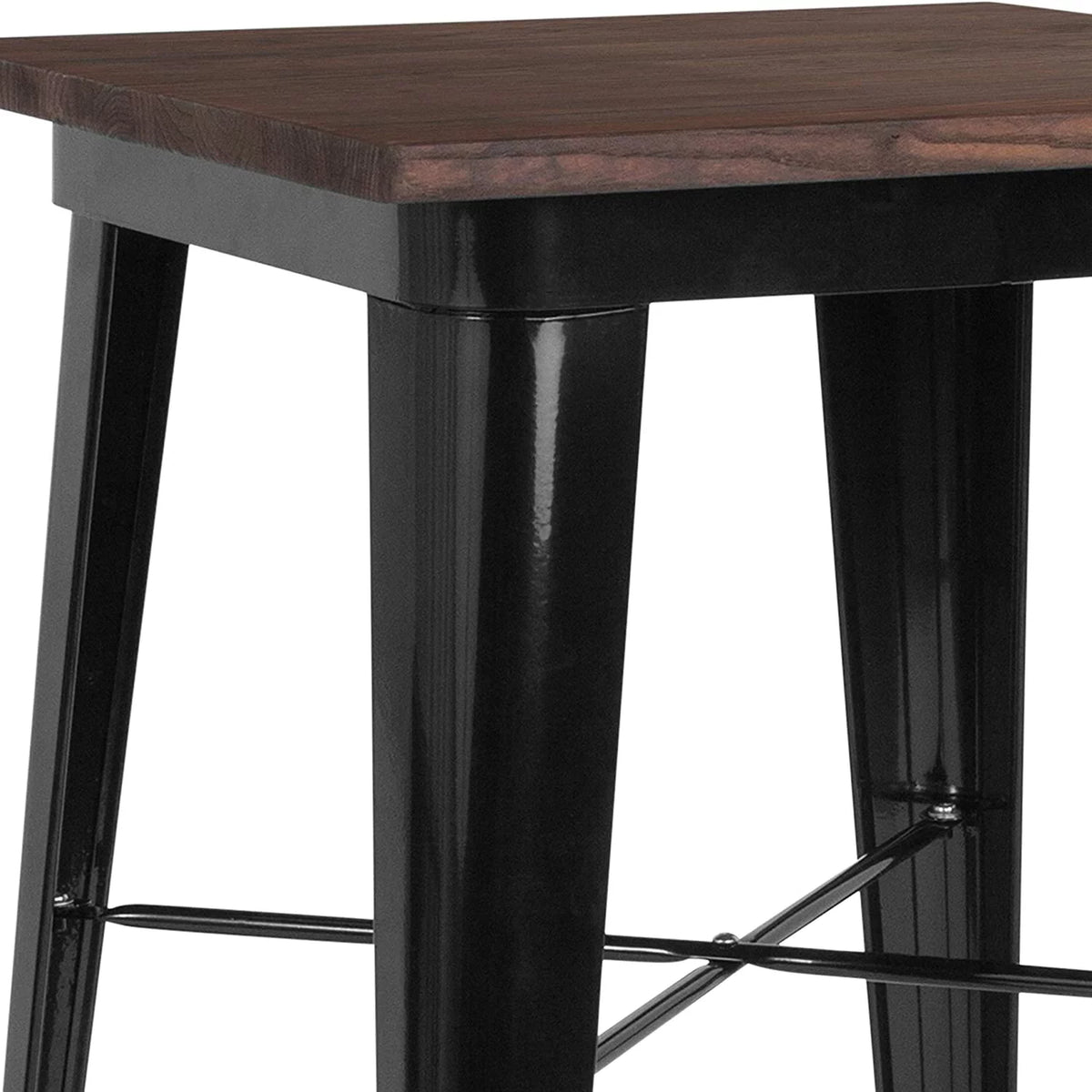 Black Wood Metal Indoor Bar Height Table E9599