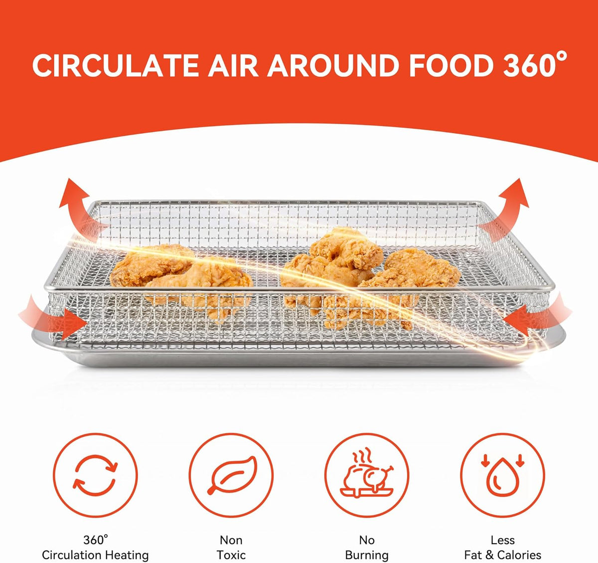Stainless Steel Air Fryer Basket and Baking Tray (1 Set) D88143