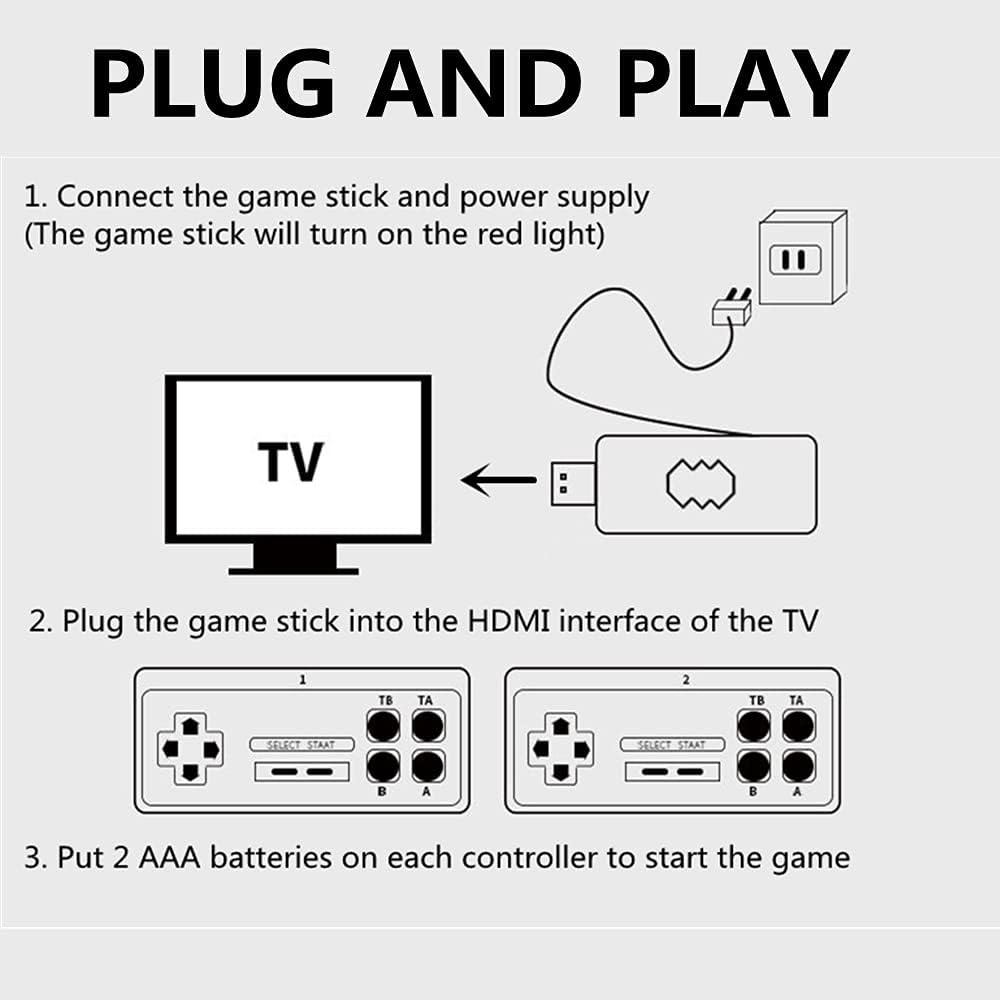 Wireless Retro Video Game Console with 1050+ Classic Games H478393