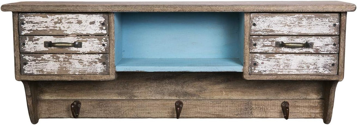 Wood Cabinet Shelf with Drawers L21205