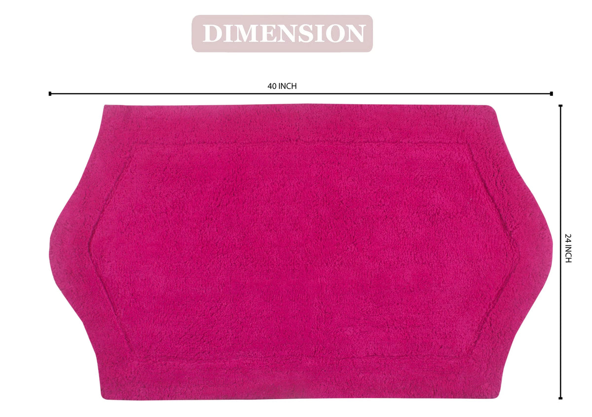 100% Cotton Tufted Bath Rug, 24"x40" Rectangle, Hot Pink C914