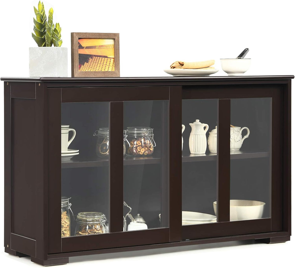 Espresso Sideboard with Sliding Door B997542