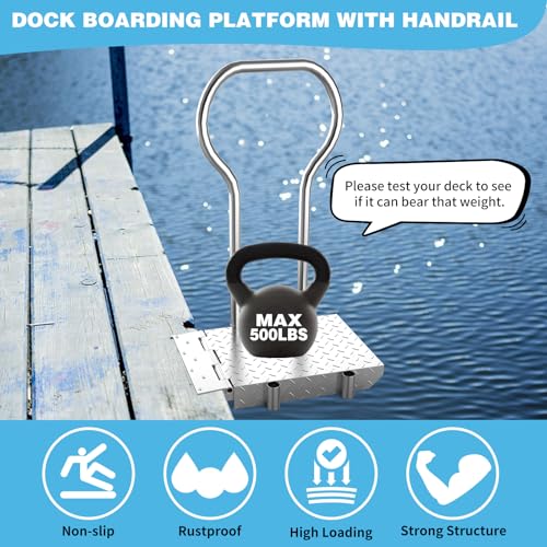 Foldable Dock Boarding Platform with Handrail Y454754
