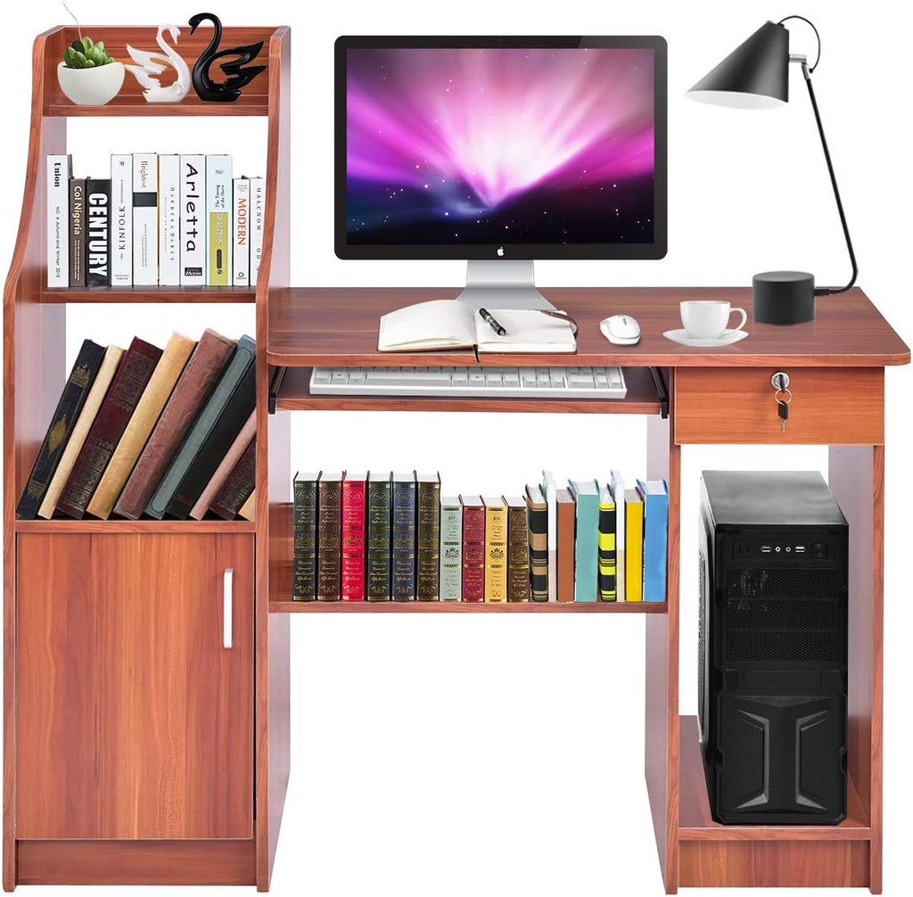 Computer Desk with Storage Cabinet & Drawer K5630