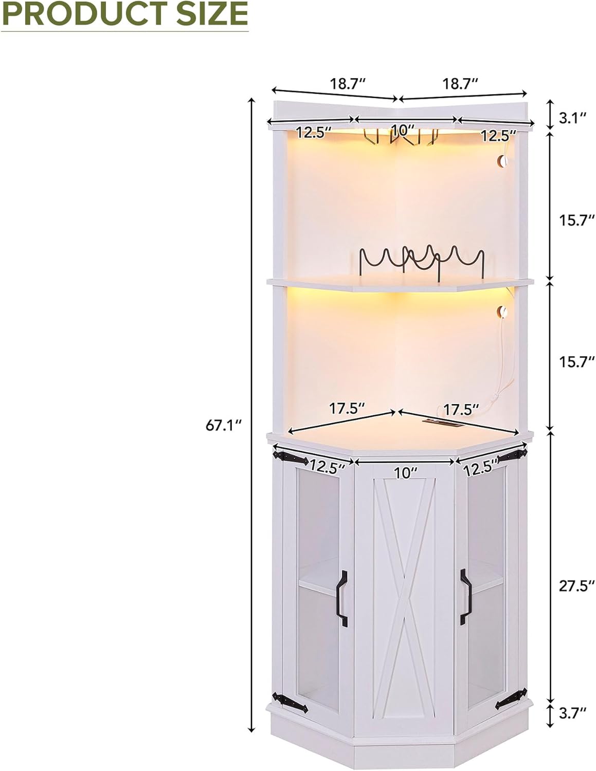 Corner Bar Cabinet with Shelves L957504