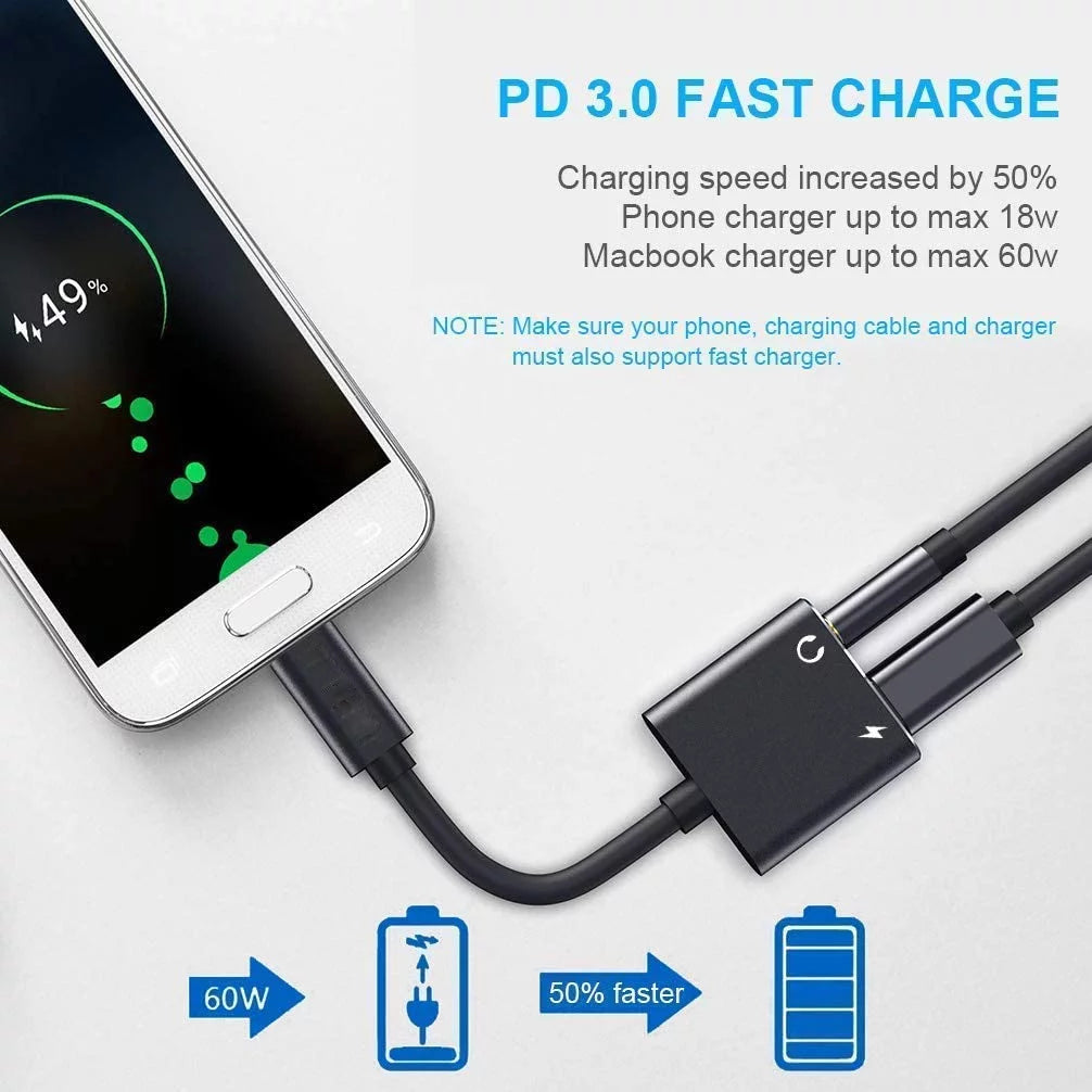 USB C to 3.5mm Headphone Adapter Dongle E558
