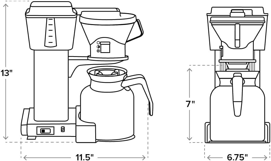 32 oz Polished Silver Coffee Brewer K376120