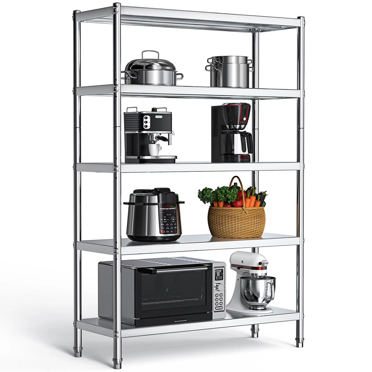 48"*18"*72" 5 Tier Stainless Steel Storage Shelf E6534