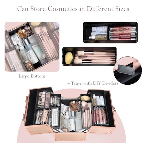 10 Inch Portable Makeup Train Case with Lockable Q494150