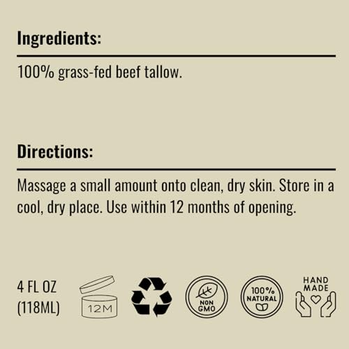 Unscented Organic Grass-Fed Beef Tallow Balm V930