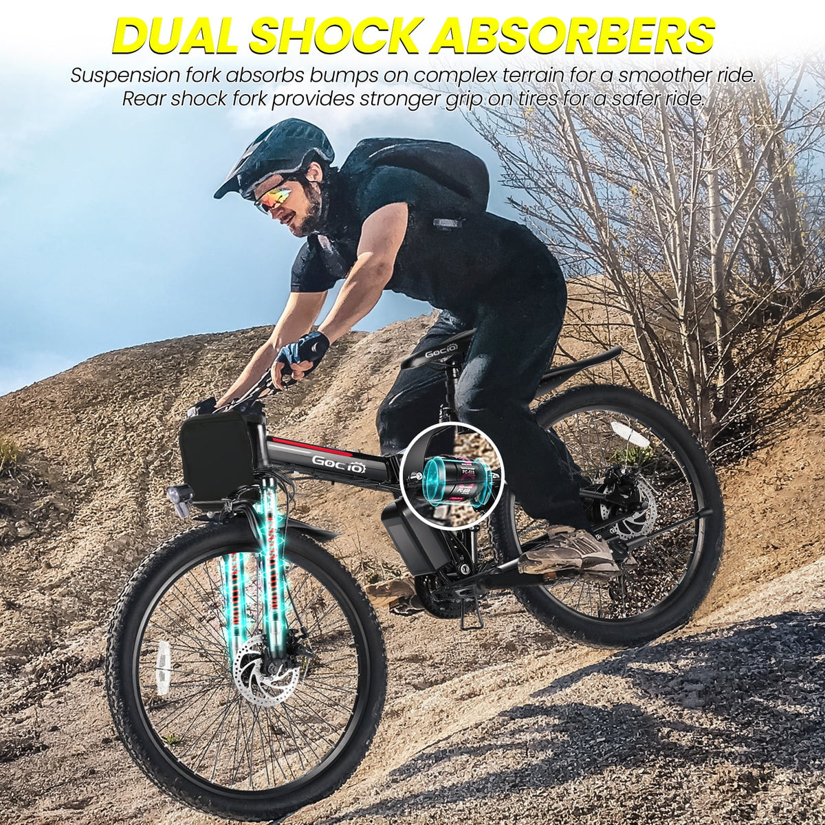 500W 26" 48V Full Suspension Folding Electric Bicycle E703