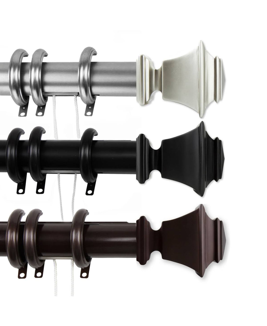 Decorative Traverse Rod with Ring in Satin Nickel L819748