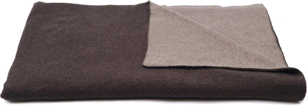 Reversible Throw Blanket with 100% Cashmere P32692