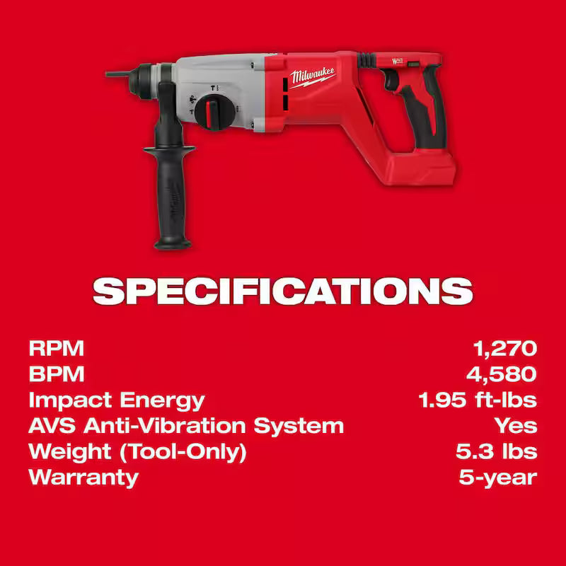18V Brushless Cordless SDS-Plus Rotary Hammer & 12.0Ah Battery P467