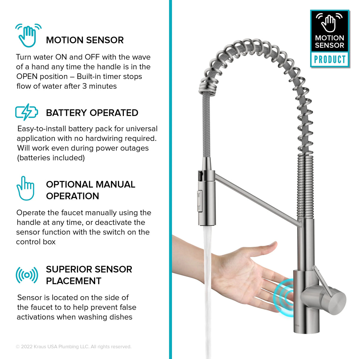 Touchless Sensor Pull-Down Single Handle Kitchen Faucet B8516