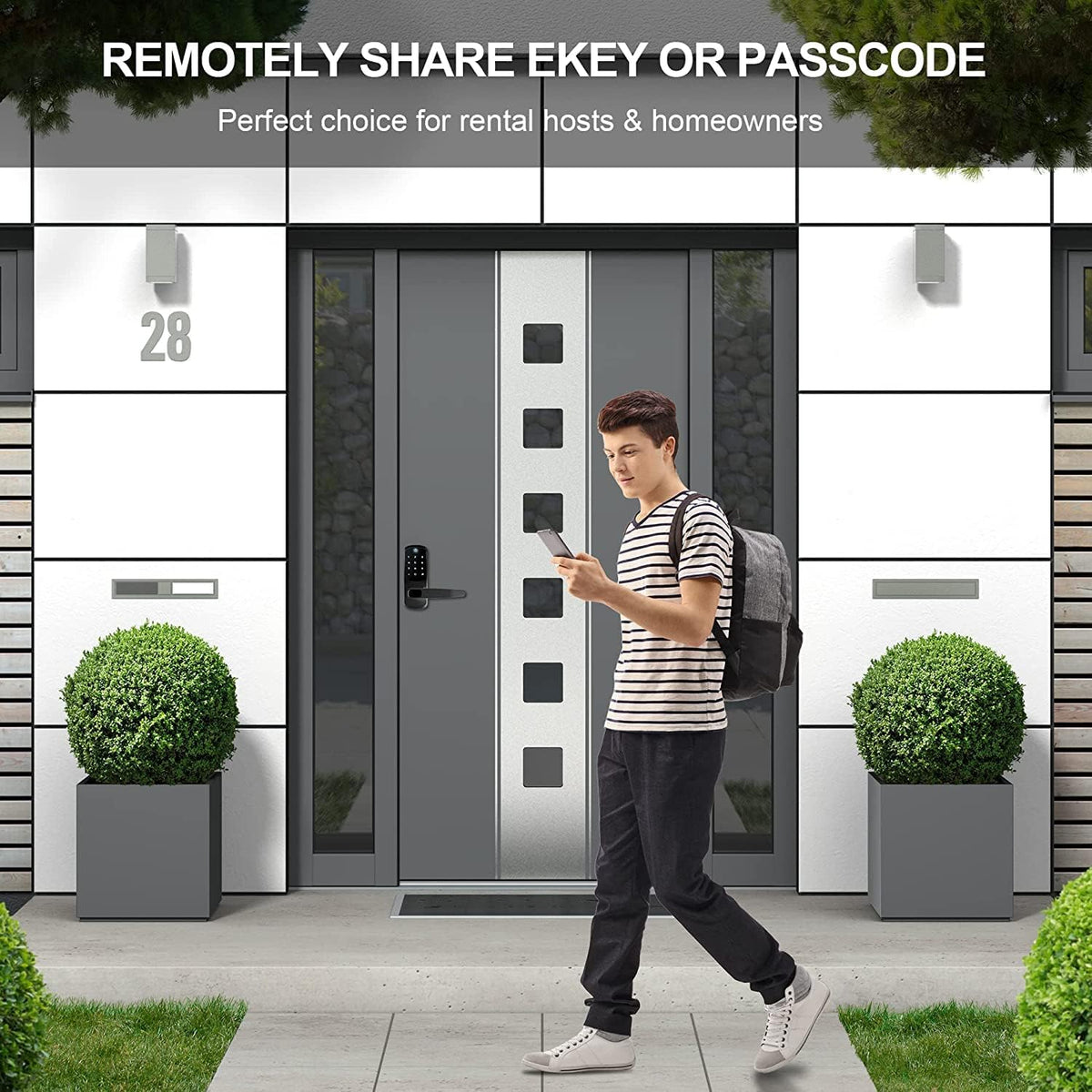 Keyless Entry Smart Door Lock with Keypad, Black S4583