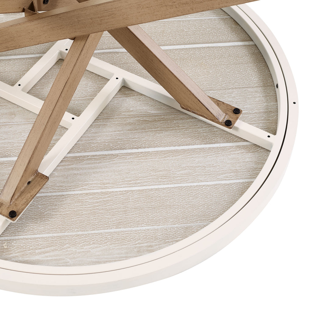 White Round Outdoor Tile-Top Coffee Table O9412