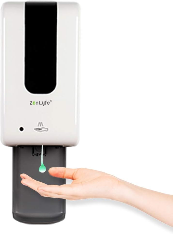 Automatic Hand Sanitizer Dispenser with Stand and Drip Catcher and Refillable Bottle (White) P46670