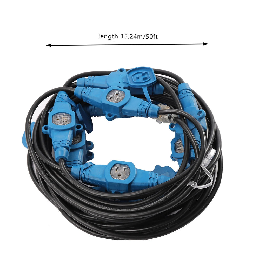 50FT Extension Power Cord 11 Outlets Heavy Duty T714427