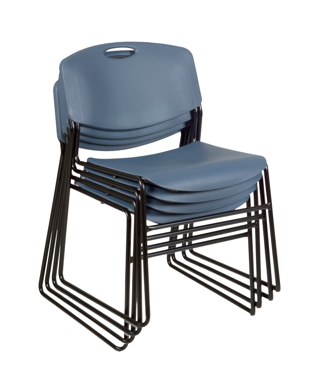 42x22 Round Breakroom Table with 4 Stack Chairs L790
