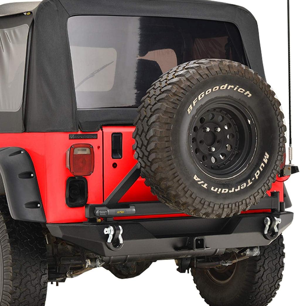 Black Rear Bumper with Tire Carrier D282886