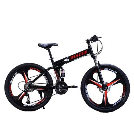 26 inch Folding Mountain Bike with Disc Brake, Lightweight Steel Frame, Black R1418