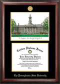 Gold Embossed Diploma Frame with Campus Images Lithograph A712523