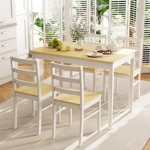 Solid Wood Dining Table and Chairs Set for 4 E823421