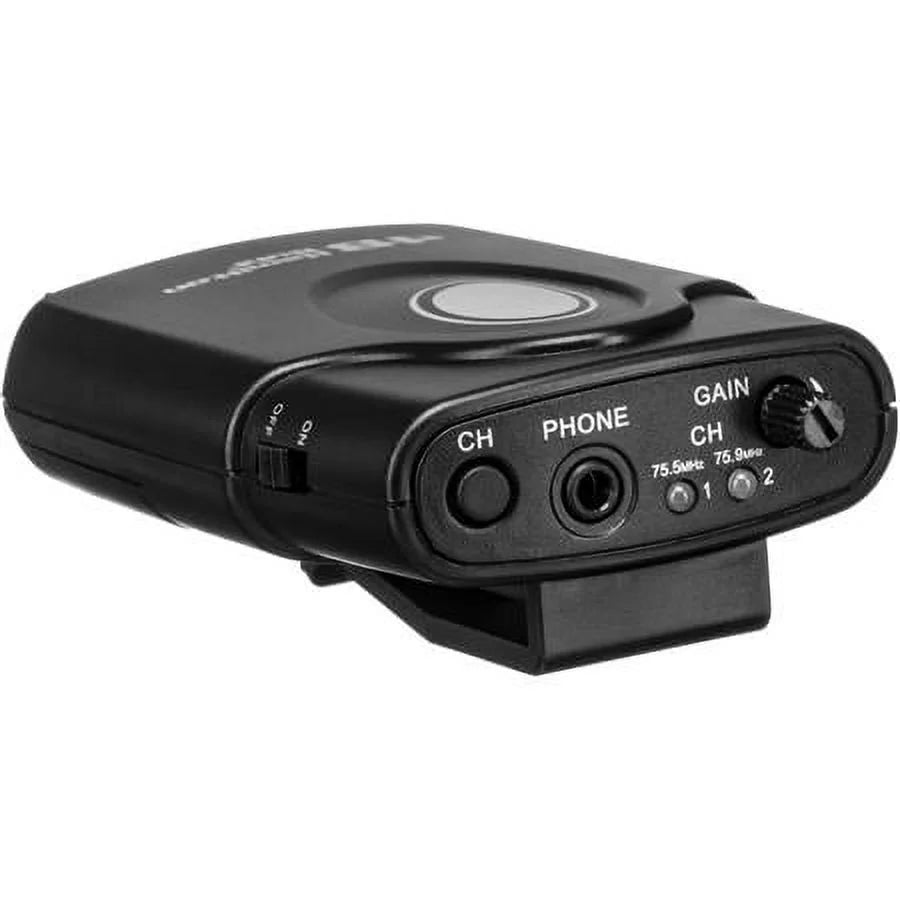 Assistive Listening Dual Frequency System with Transmitter, 6x Receiver, 6x Earbuds, Carrying Case B979690