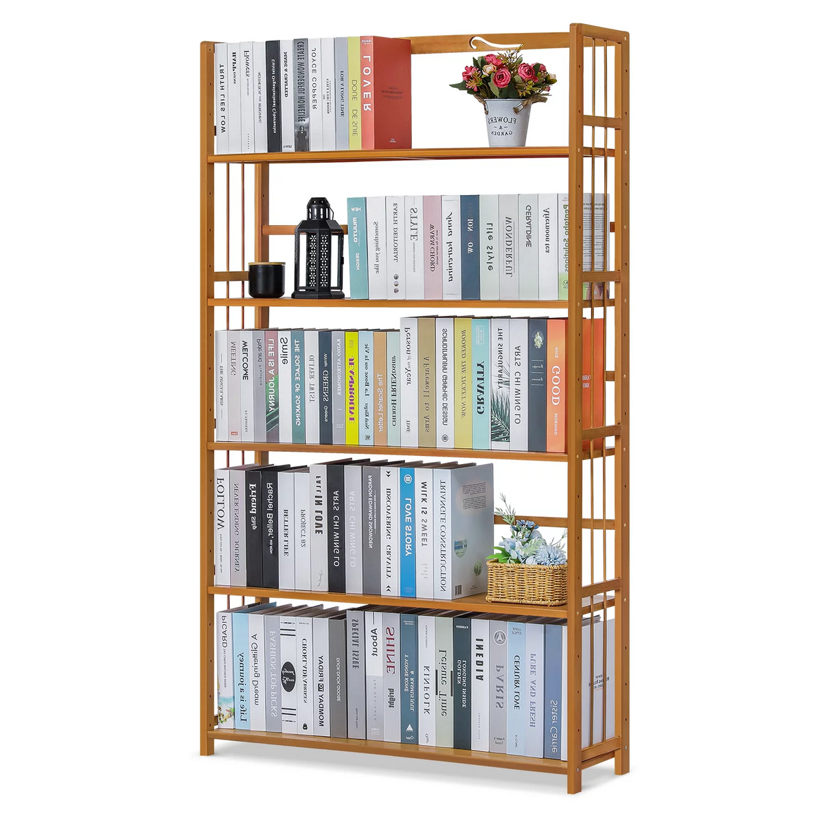 Bamboo 5 Shelves Adjustable Bookcase M79304