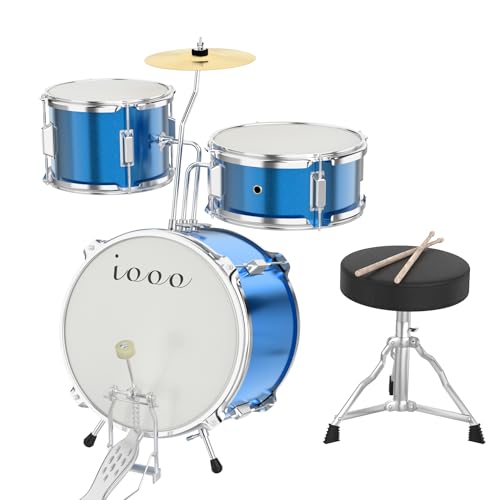 3-Piece Beginner Drum Set with Throne Stool G3984