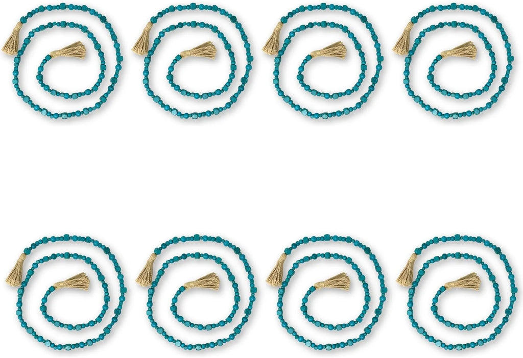 Wooden Bead With Jute Tassels G4413