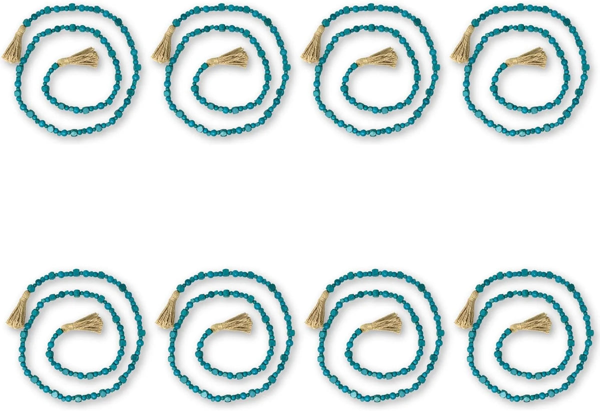 Wooden Bead With Jute Tassels G4413